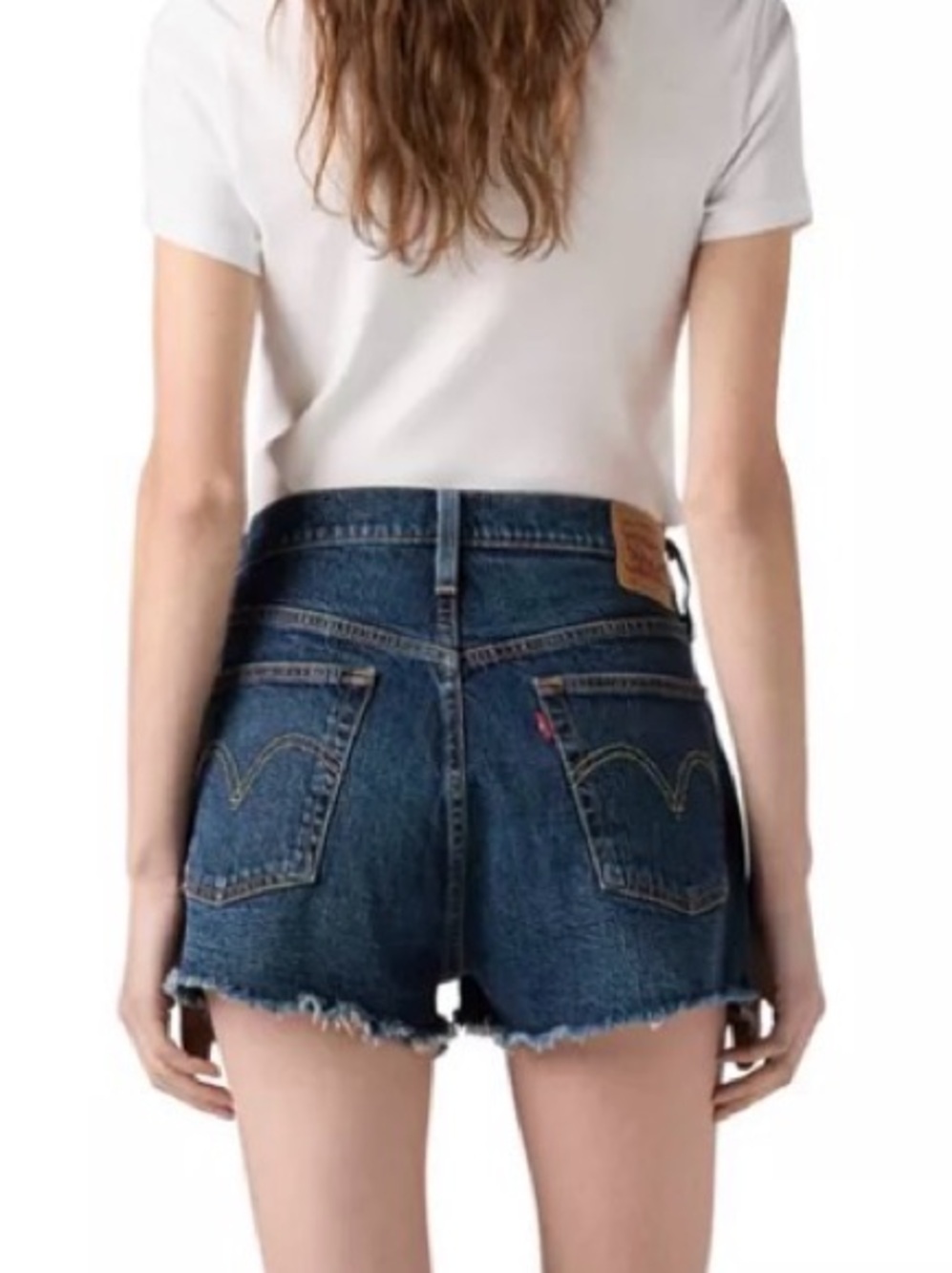 Levi's Dark Blue button fly Denim Cutoff Shorts